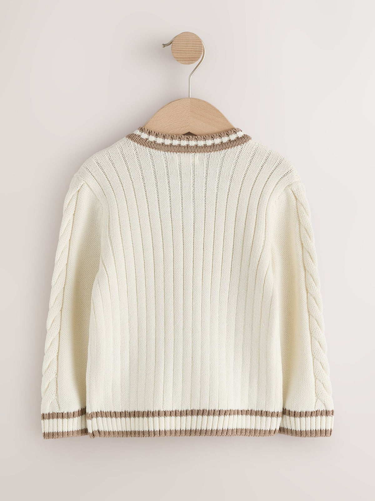 Dsiney Kidz - Cream Cable Knit Varsity Jumper (3mths-7yrs) image 6