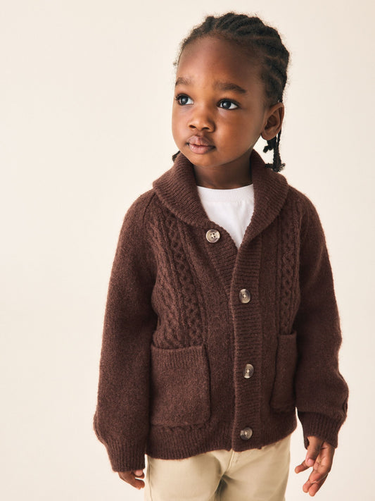Brown Cable Knit Cardigan (3mths-7yrs) - image 1