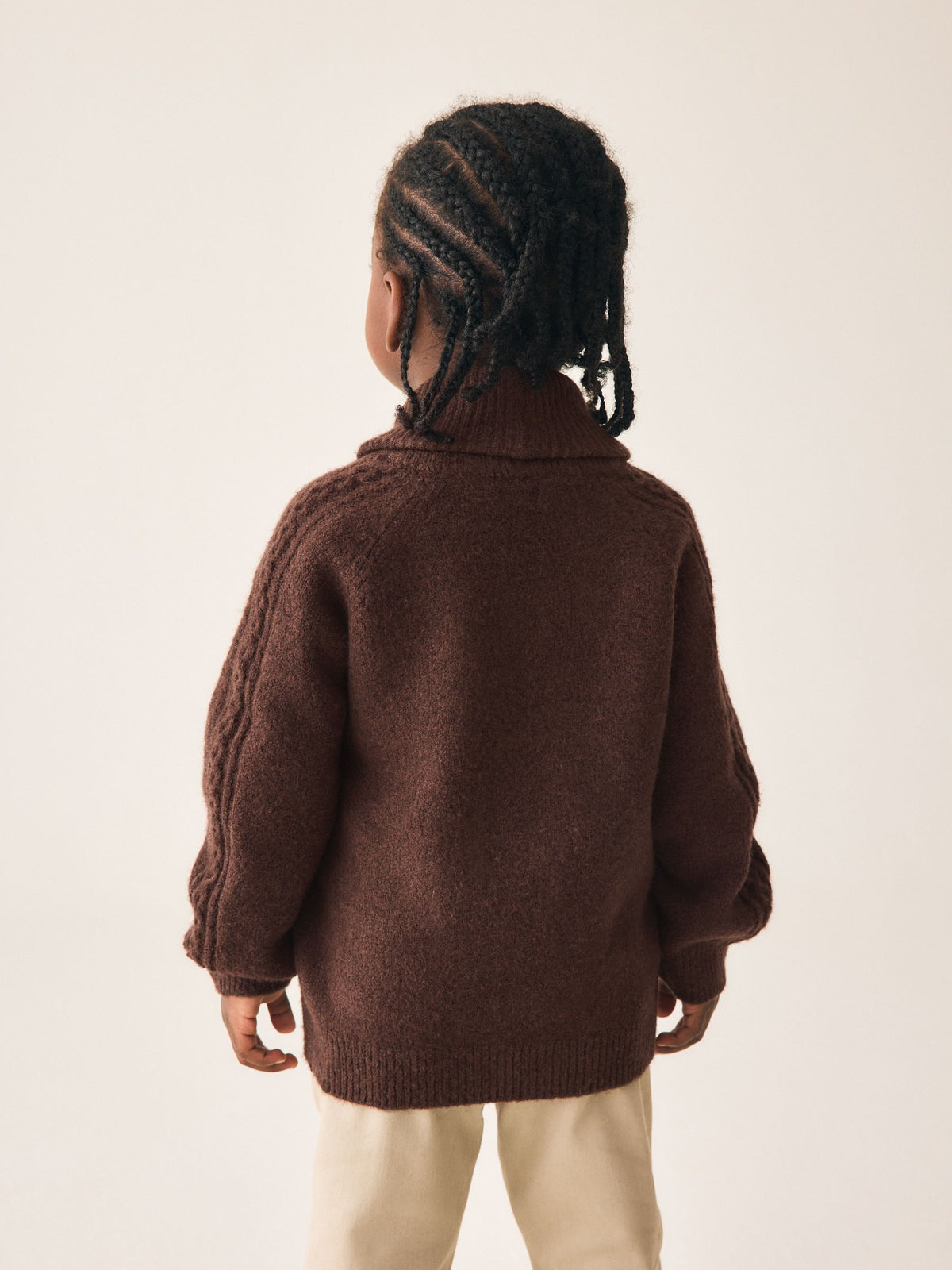 Brown Cable Knit Cardigan (3mths-7yrs) - image 2
