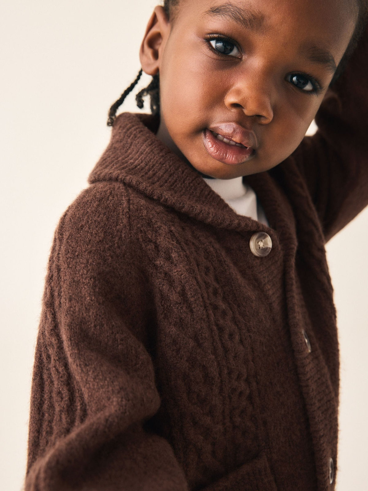 Brown Cable Knit Cardigan (3mths-7yrs) - image 3