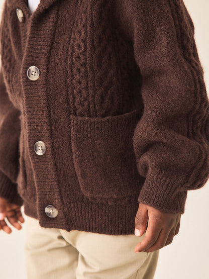Brown Cable Knit Cardigan (3mths-7yrs) - image 4