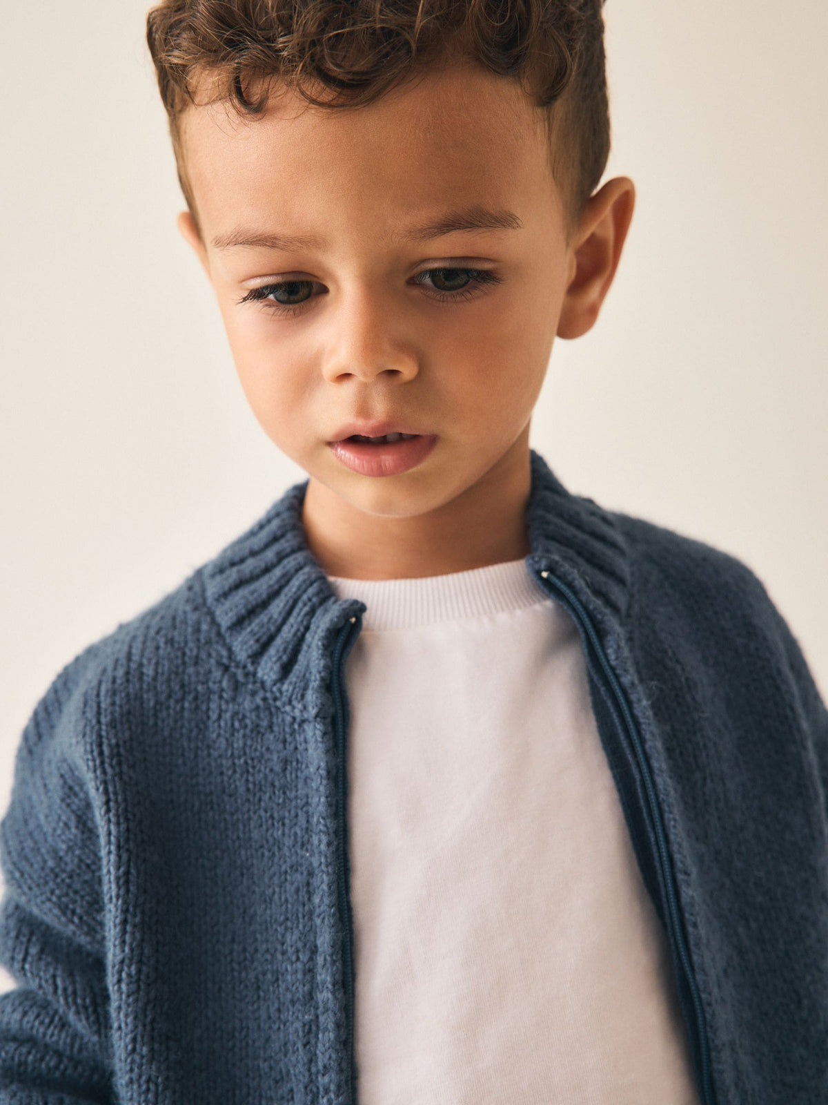 Indigo Blue Zip Through Knitted Cardigan (3mths-7yrs) - image 3