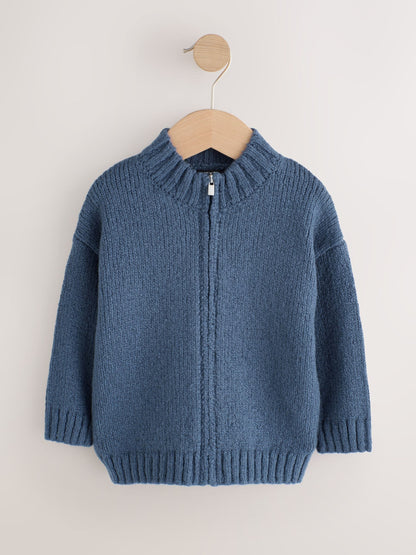 Indigo Blue Zip Through Knitted Cardigan (3mths-7yrs) - image 4