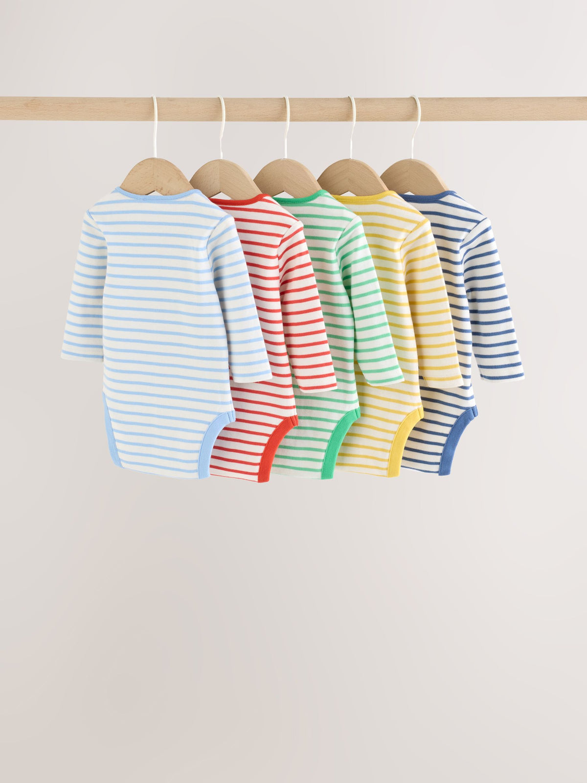 Dsiney Kidz - Bright Stripe Long Sleeve Baby Bodysuits 5 Pack image 7