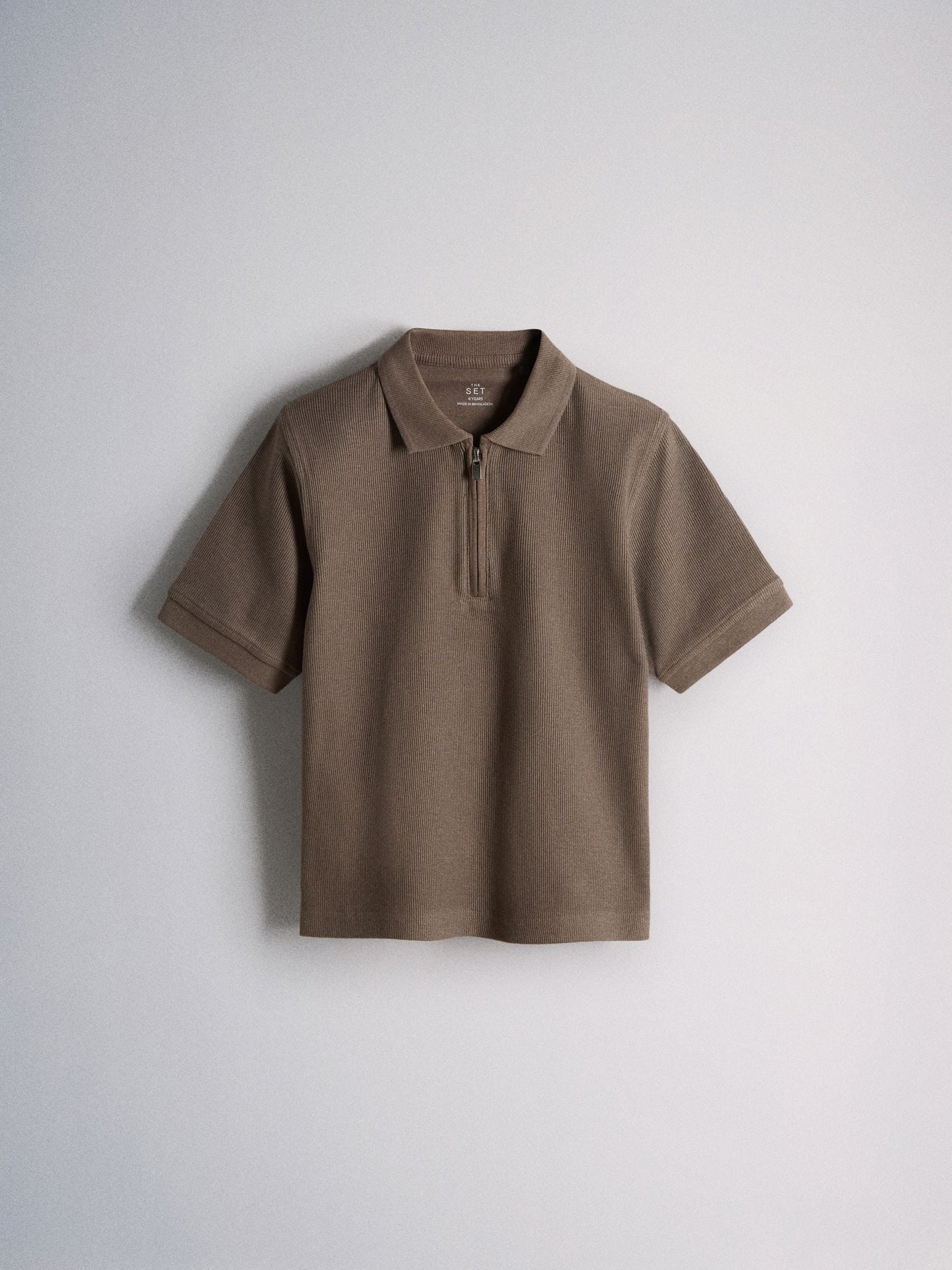 Dsiney Kidz - The Set 3 Pack Textured Jersey Zip Neck Short Sleeve Polo Shirt Teal Blue/Brown image 2