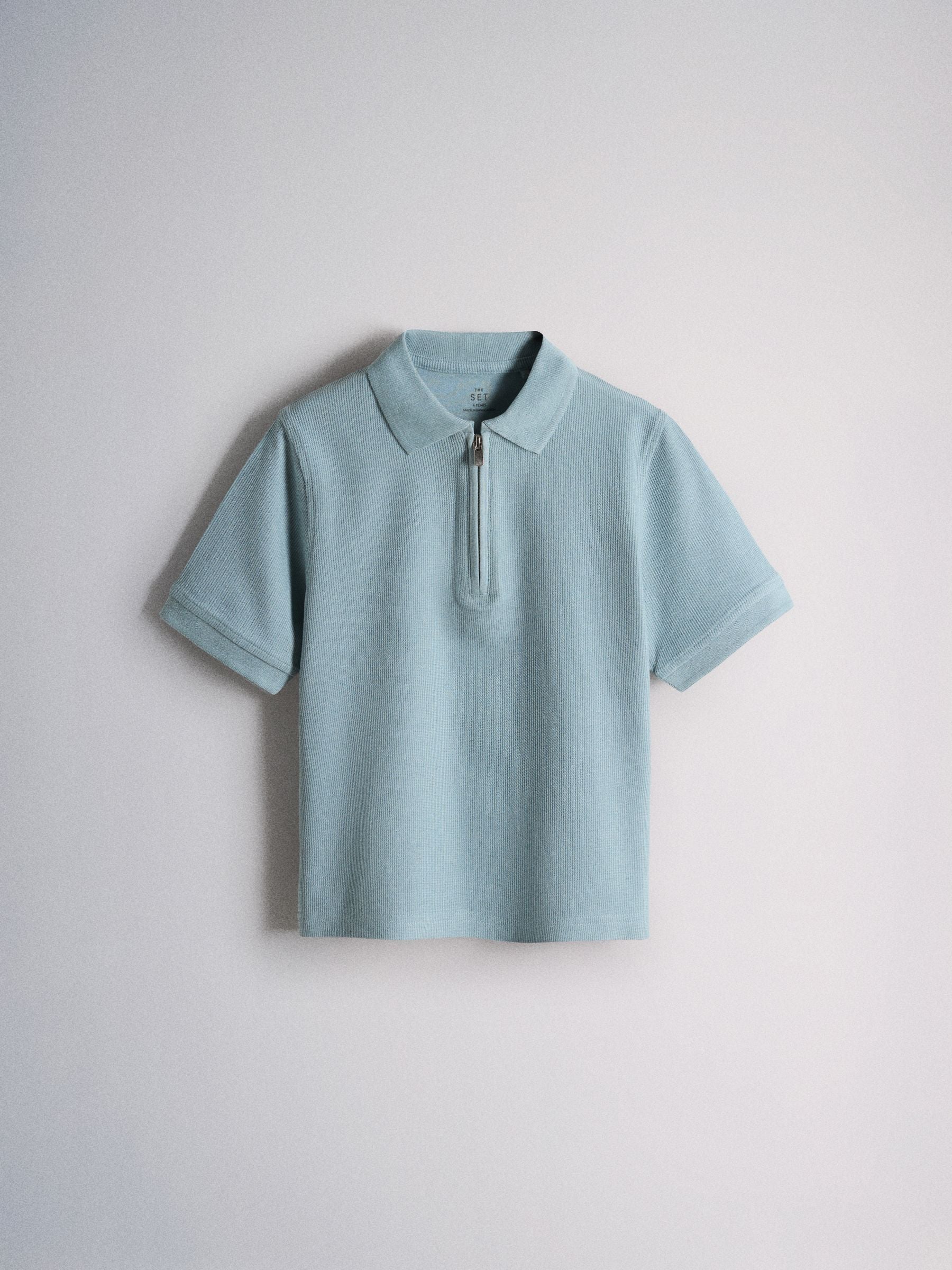 Dsiney Kidz - The Set 3 Pack Textured Jersey Zip Neck Short Sleeve Polo Shirt Teal Blue/Brown image 4