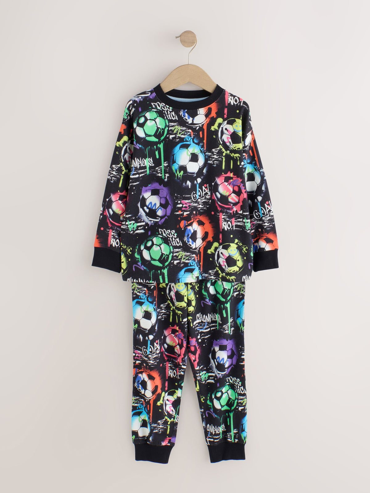 Rainbow Navy Football Long Sleeve Pyjamas 2 Pack (3-16yrs) - image 3