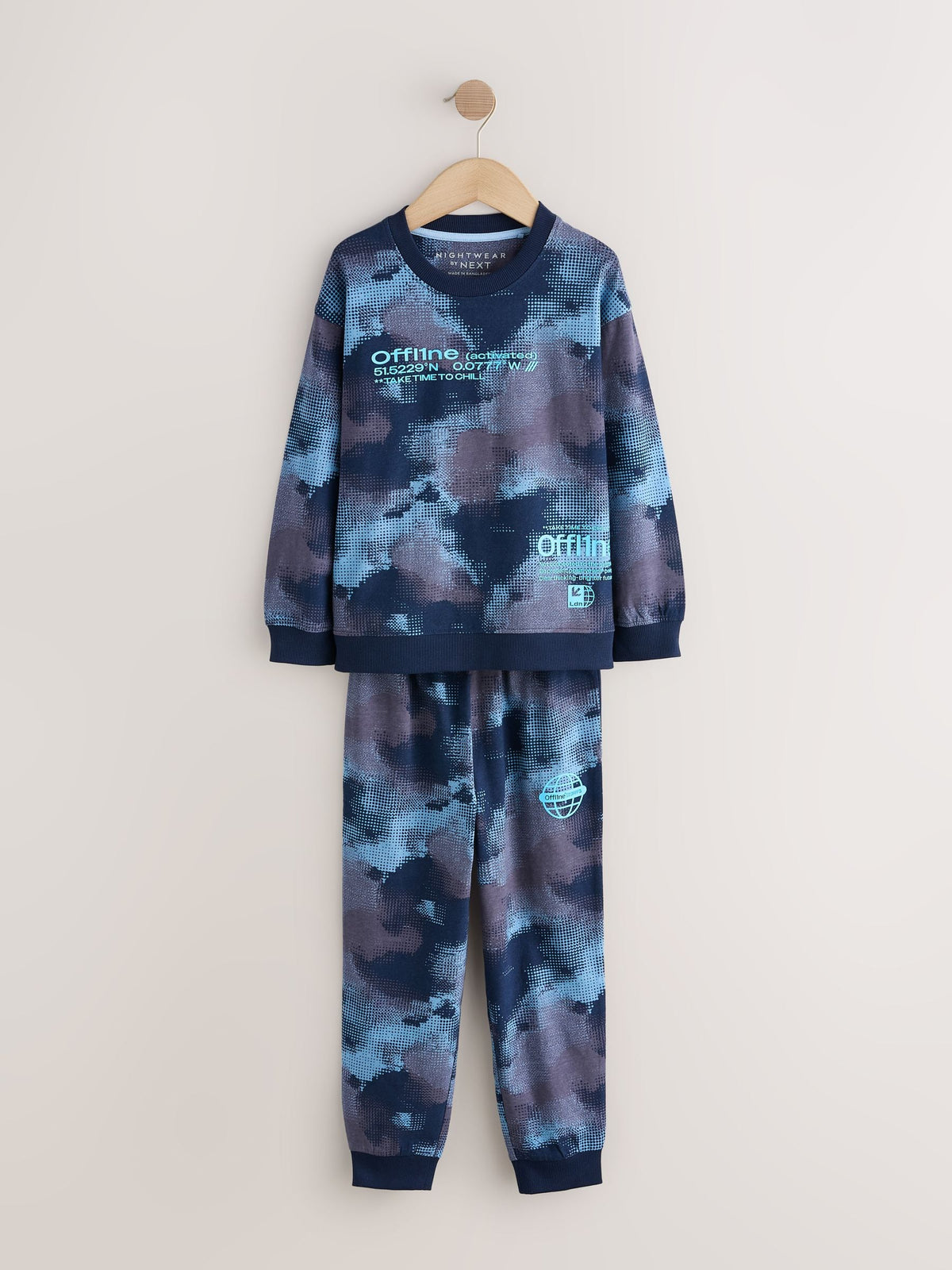 Blue/Yellow/Red Offline Long Sleeve Pyjamas 3 Pack (3-16yrs) - image 9