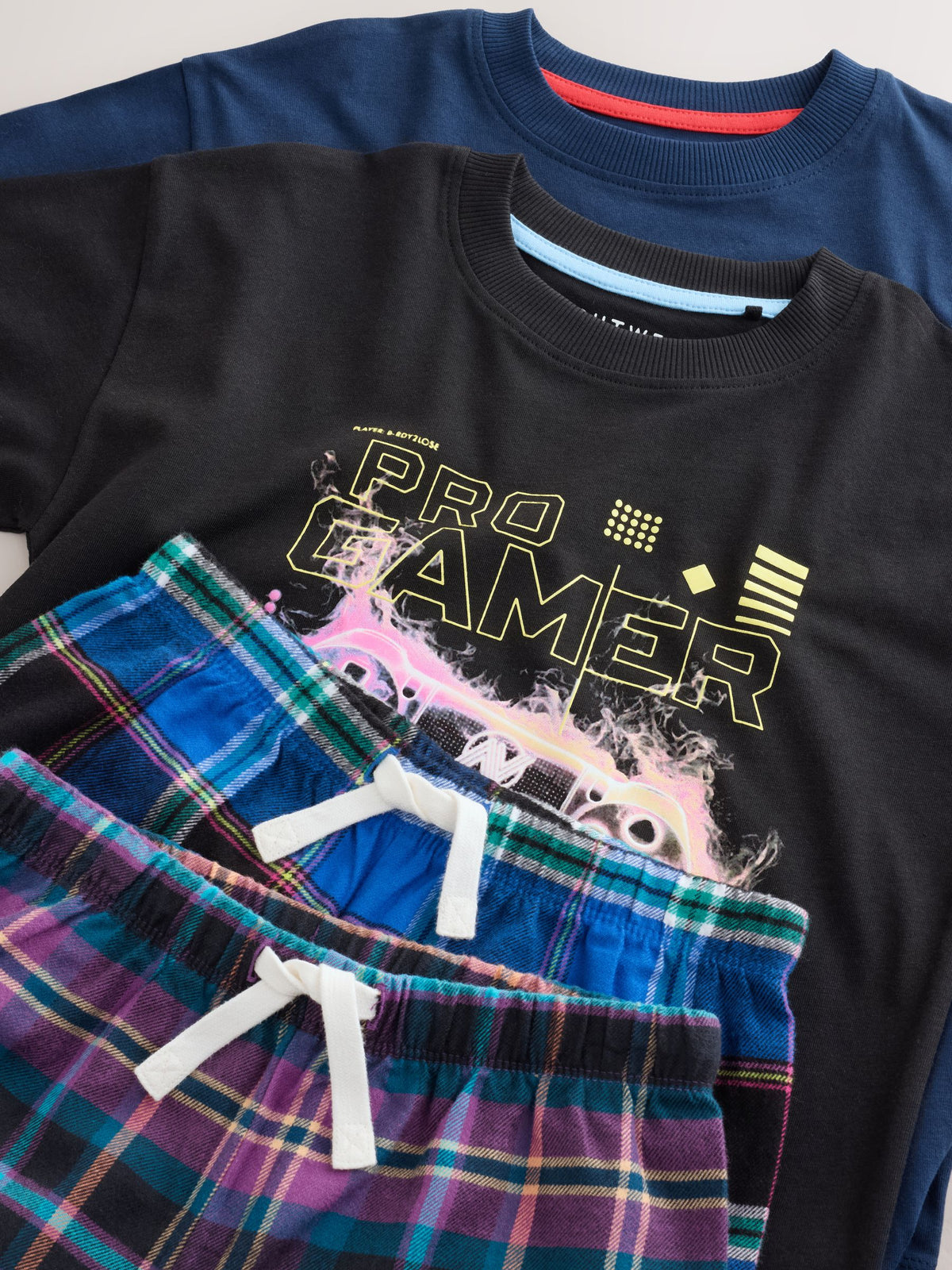 Multi Football Gamer Woven Check Pyjamas 2 Pack (3-16yrs) - image 5
