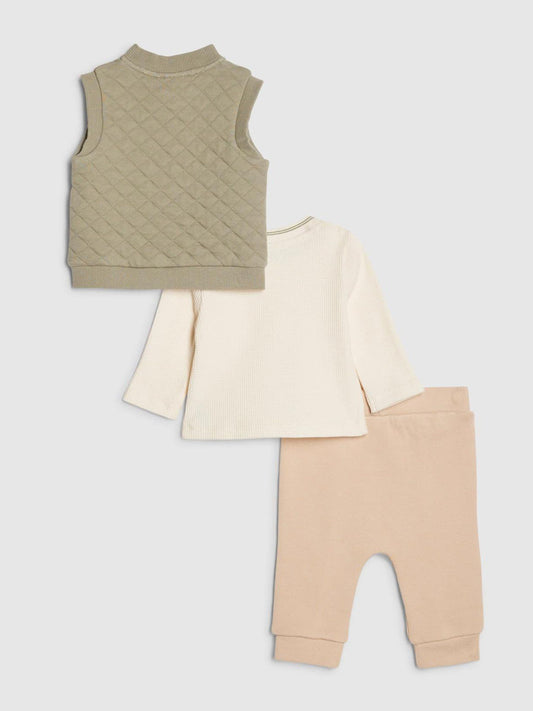 River Island Green Quilted Jacket & Trousers Set 3 Piece image 2