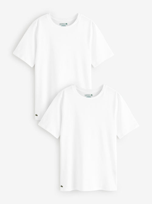 Lacoste White Short Sleeve Under Shirts 2 Pack image 1
