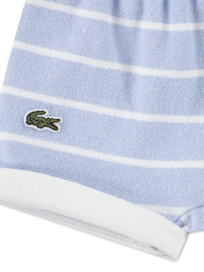 Lacoste White Croc Effect Graphic T-Shirt and Short Set image 3