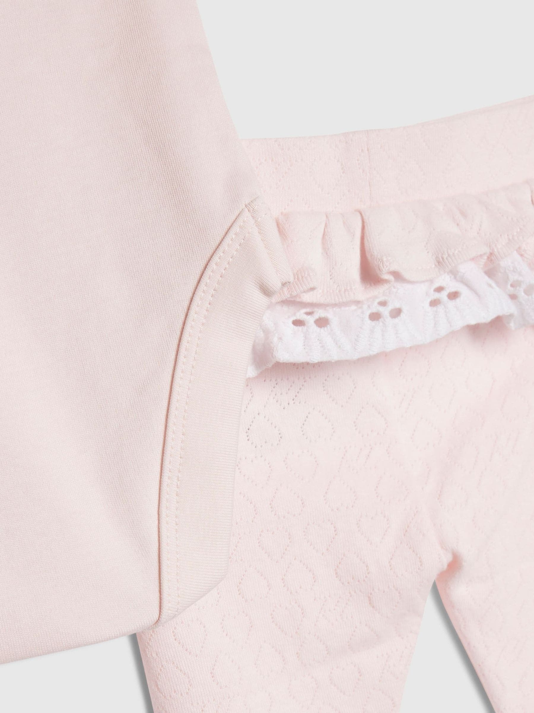 River Island Pink Frill Rosette Bodysuit & Leggings Set image 3