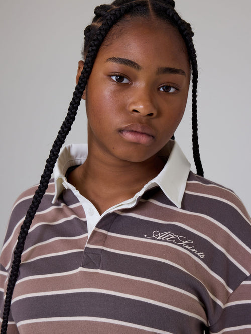 smALLSAINTS Multi Script Logo Stripe Collared Rugby Shirt - image 1