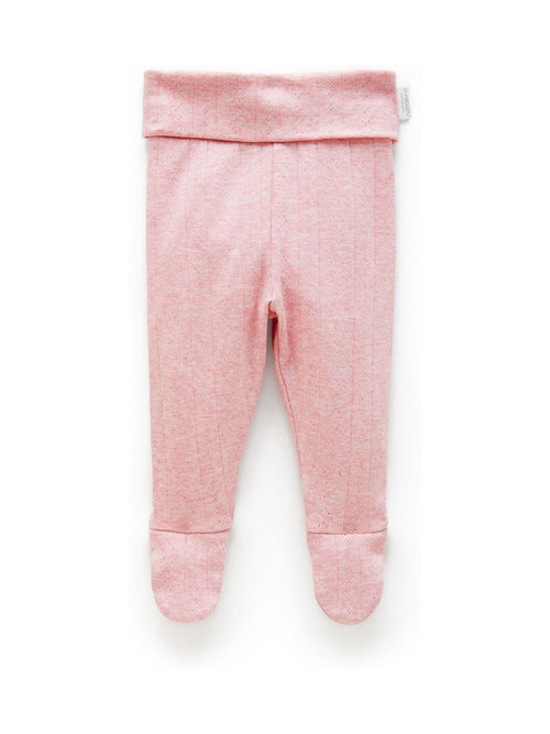 Purebaby Pink Pointelle Footed Leggings image 1