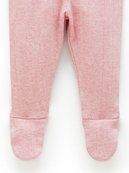 Purebaby Pink Pointelle Footed Leggings image 2