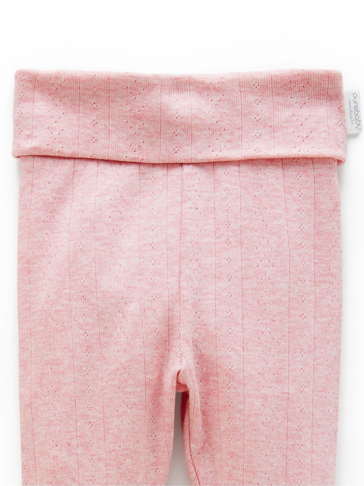 Purebaby Pink Pointelle Footed Leggings image 4