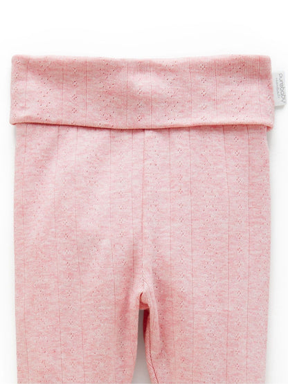 Purebaby Pink Pointelle Footed Leggings image 4