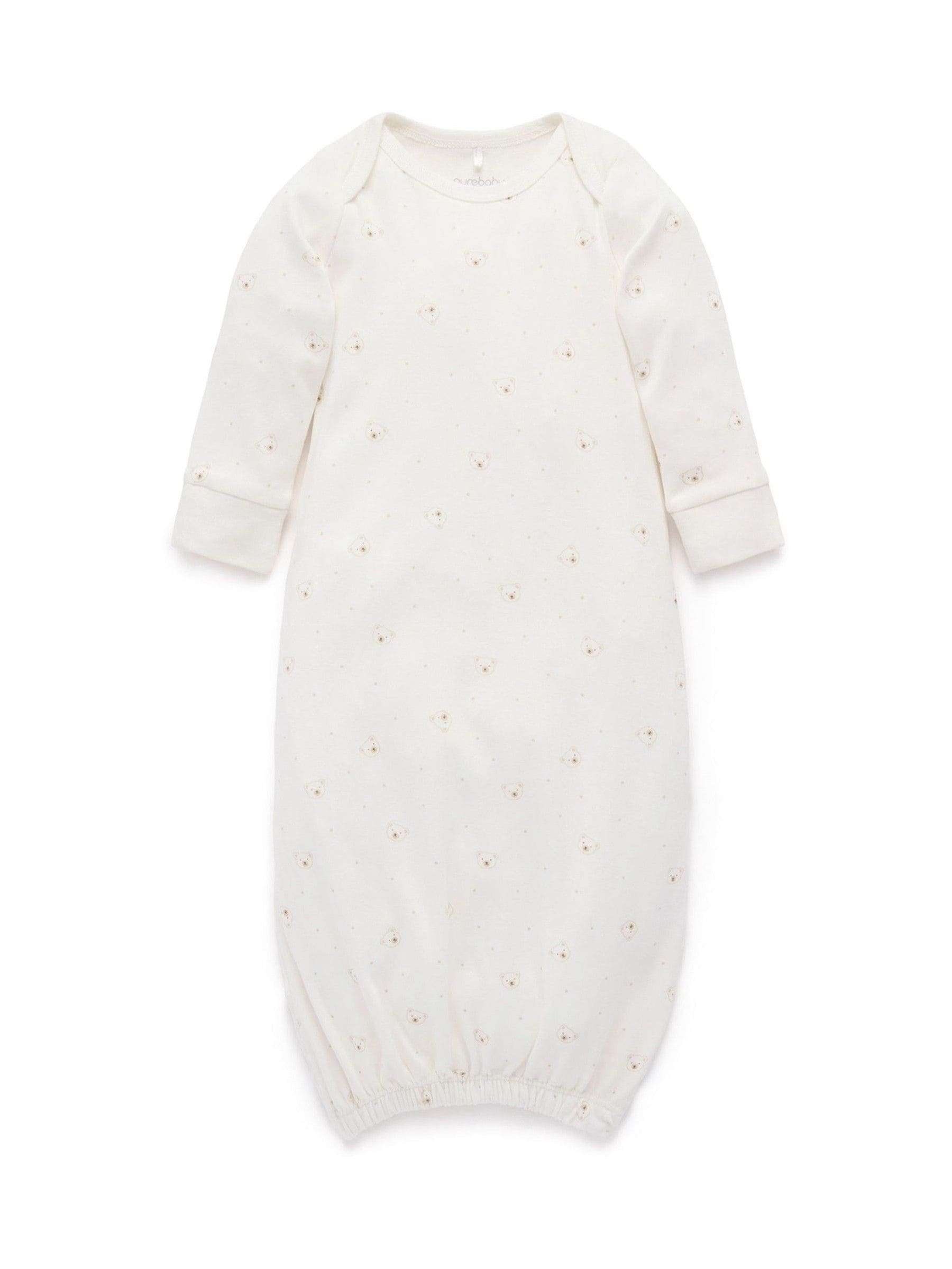 Purebaby Natural Bear Print Sleepsuit image 2