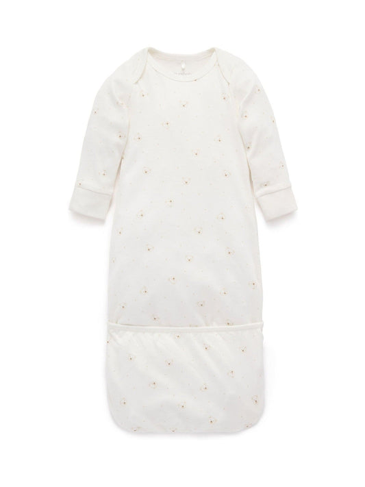 Purebaby Natural Bear Print Sleepsuit image 1
