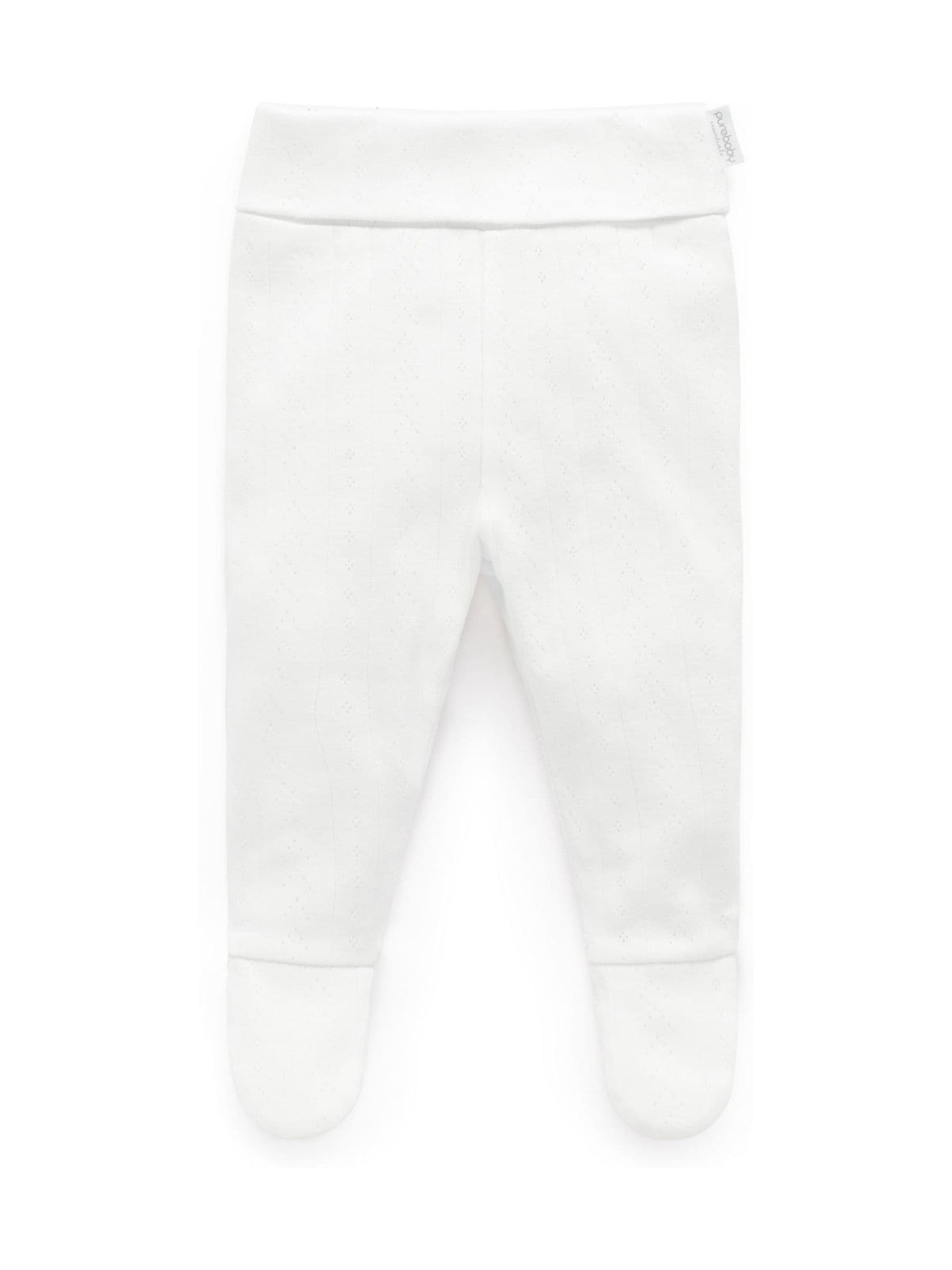 Purebaby White Pointelle Footed Leggings image 1