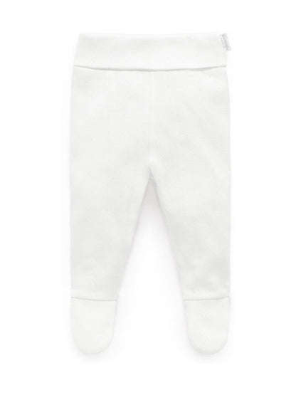 Purebaby White Pointelle Footed Leggings image 1