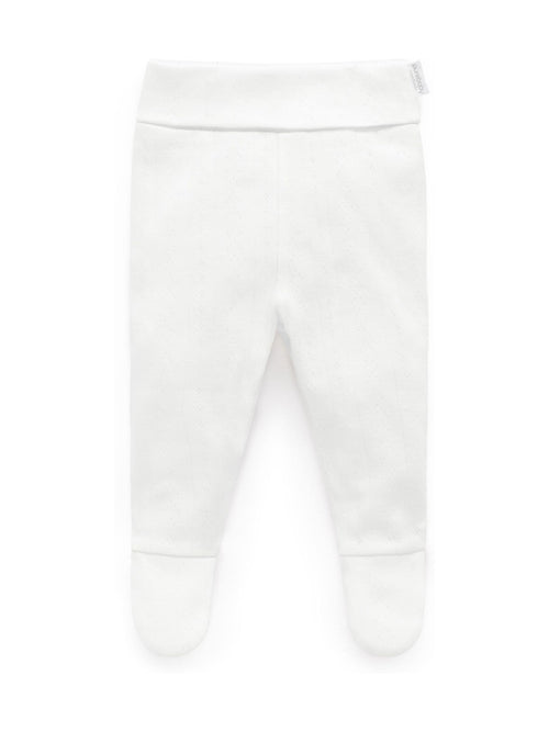 Purebaby White Pointelle Footed Leggings image 1