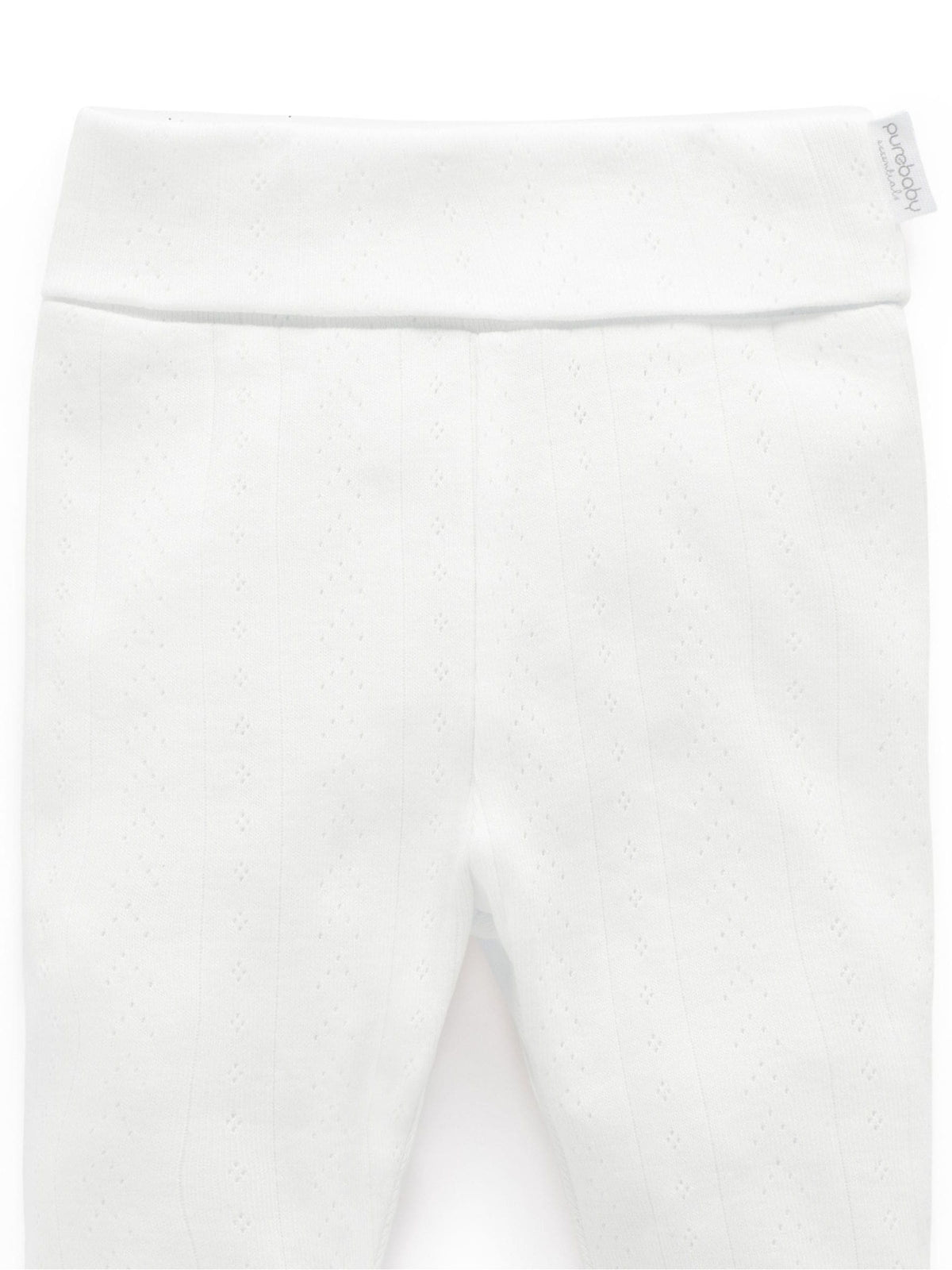 Purebaby White Pointelle Footed Leggings image 2