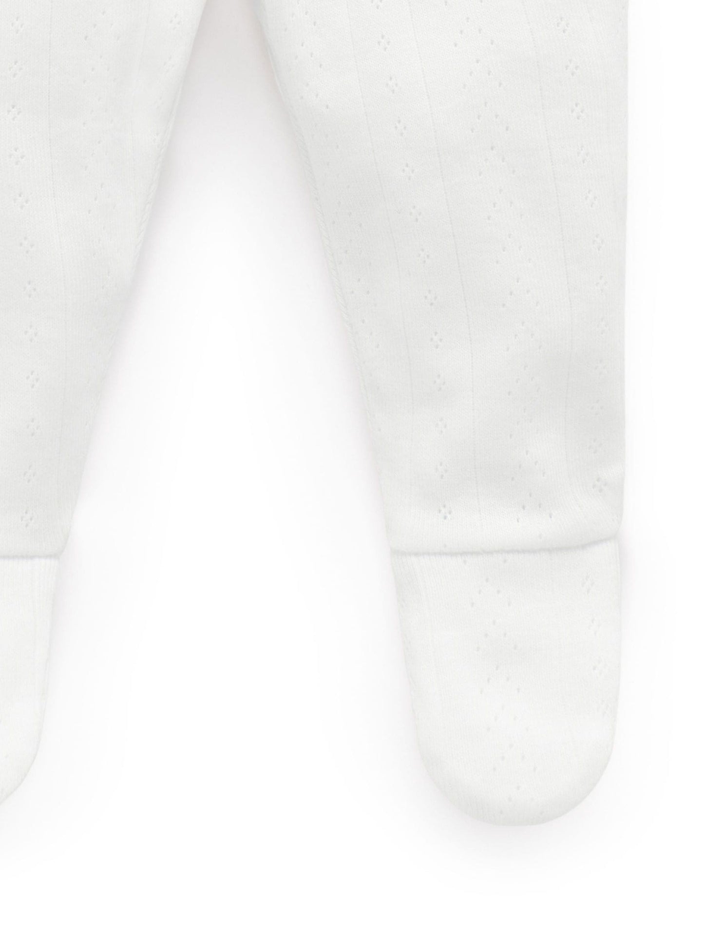 Purebaby White Pointelle Footed Leggings image 3