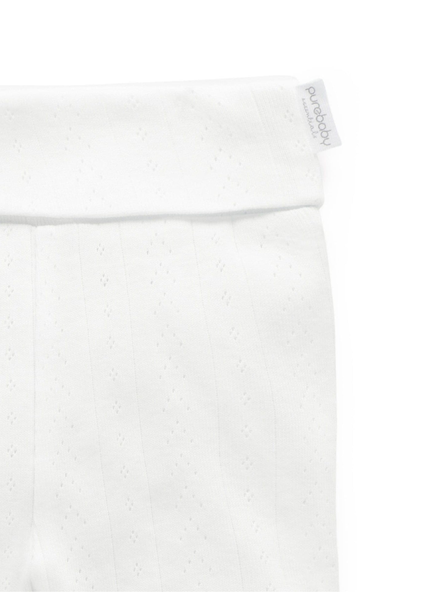 Purebaby White Pointelle Footed Leggings image 4