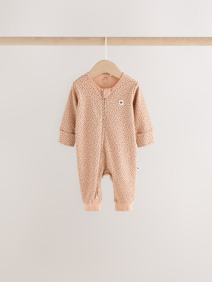 Brown Dog Two Way Zip Baby Sleepsuits 3 Pack (0-3yrs) - image 4