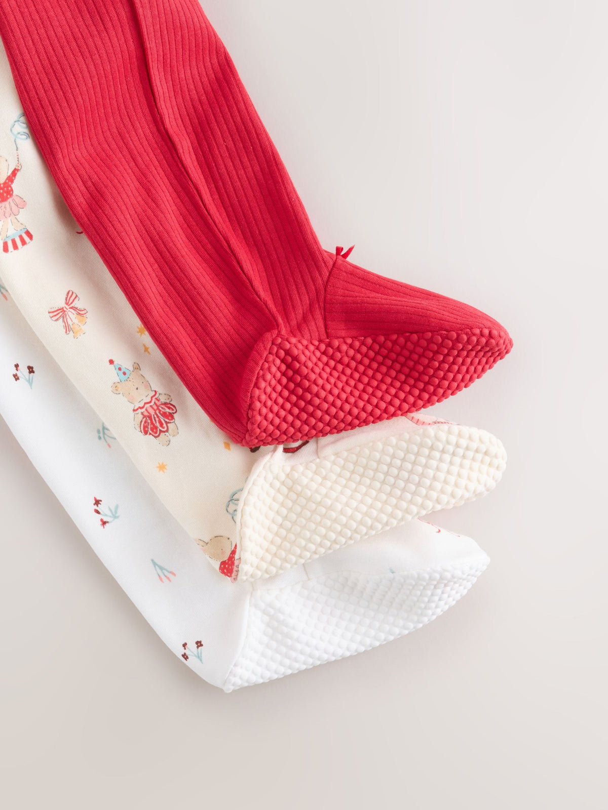 Red/White Christmas Collar Baby Sleepsuits 3 Pack (0mths-2yrs) - image 10