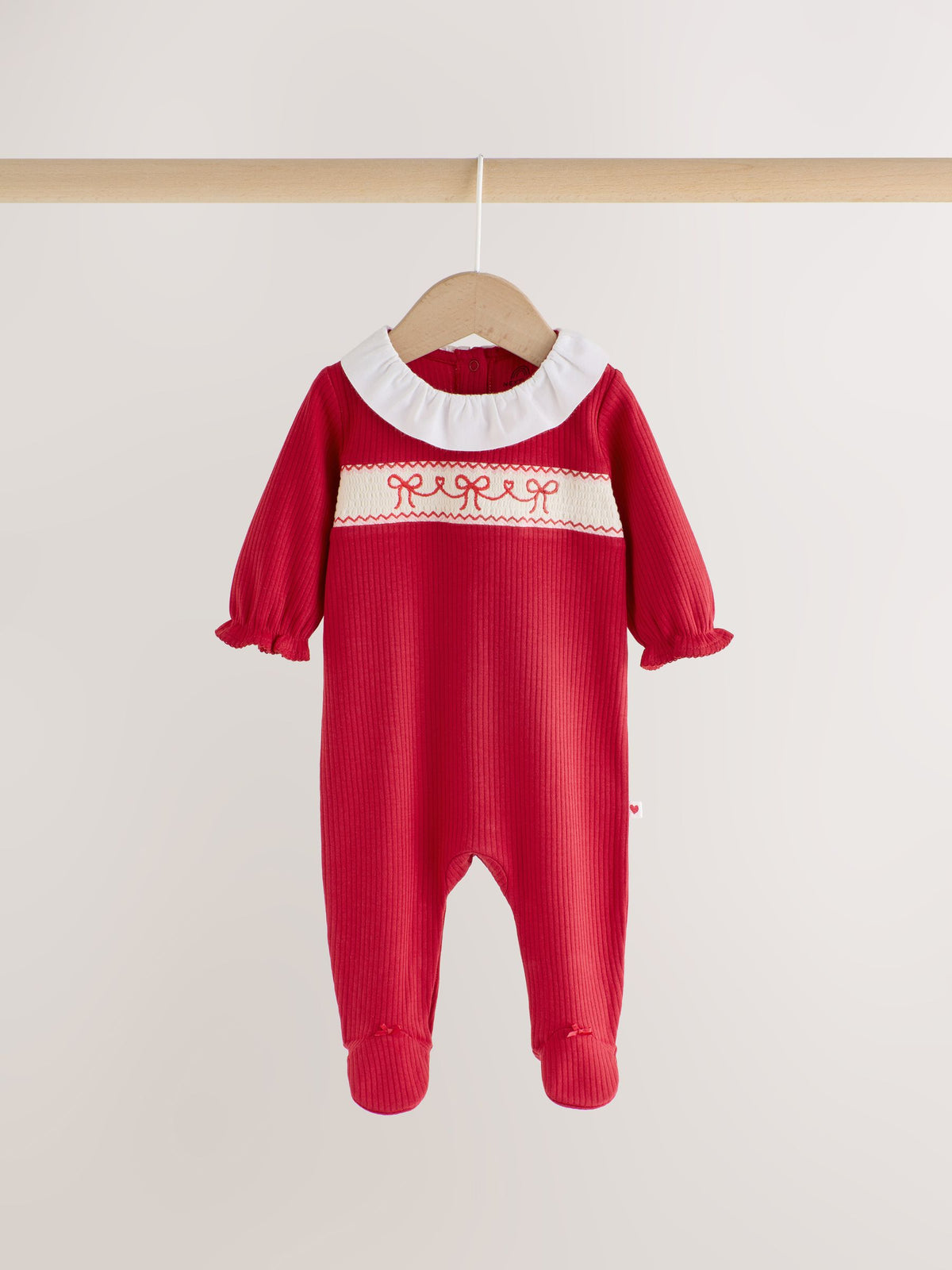 Red/White Christmas Collar Baby Sleepsuits 3 Pack (0mths-2yrs) - image 3