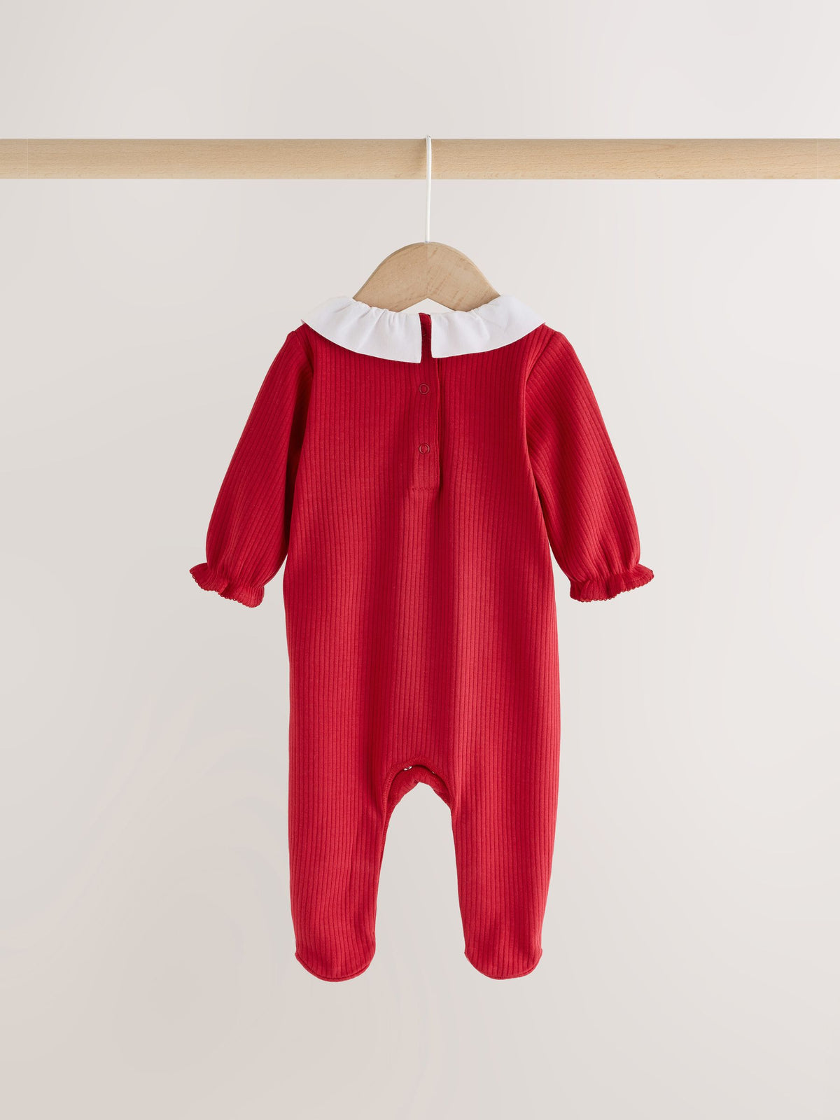 Red/White Christmas Collar Baby Sleepsuits 3 Pack (0mths-2yrs) - image 4