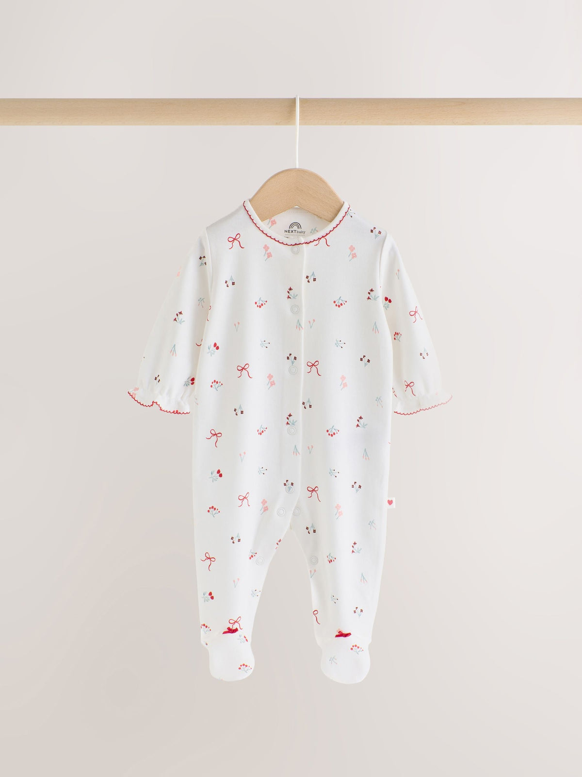 Red/White Christmas Collar Baby Sleepsuits 3 Pack (0mths-2yrs) - image 6