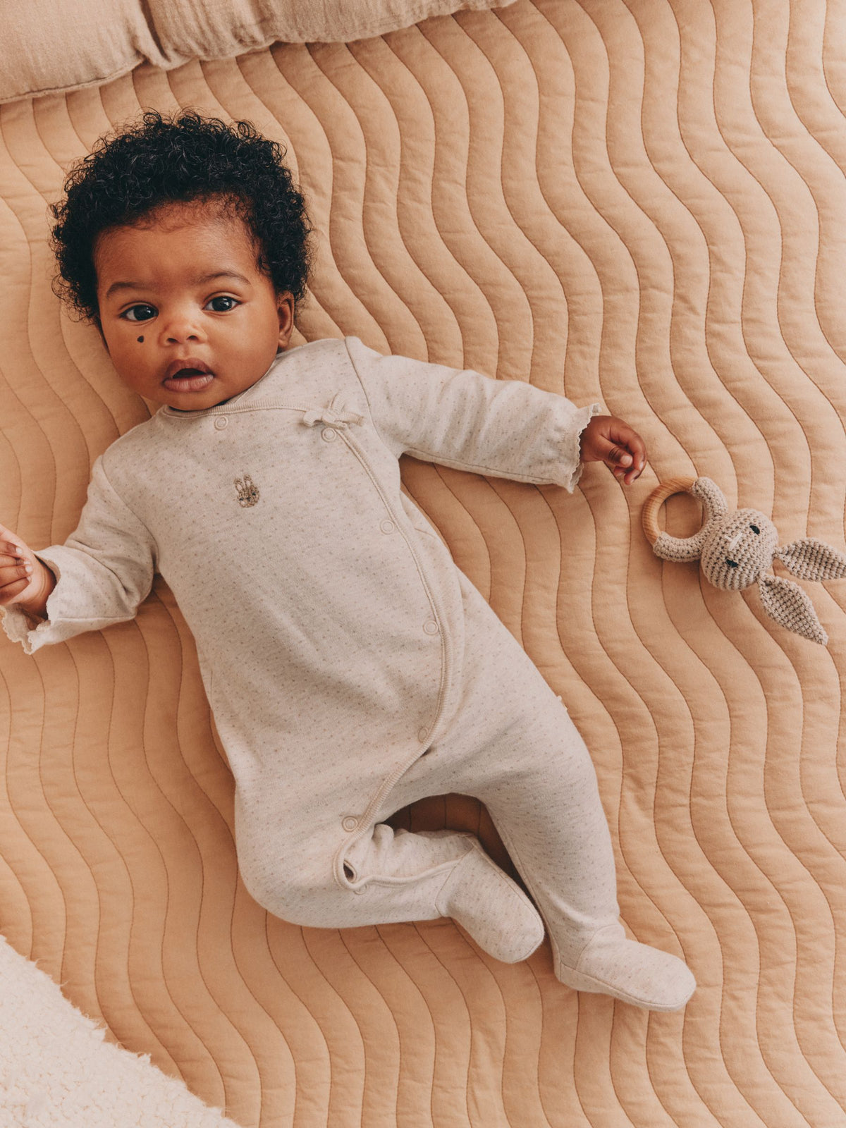 Neutral Bunny Wrap Baby Sleepsuit 3 Pack (0-2yrs) - image 2