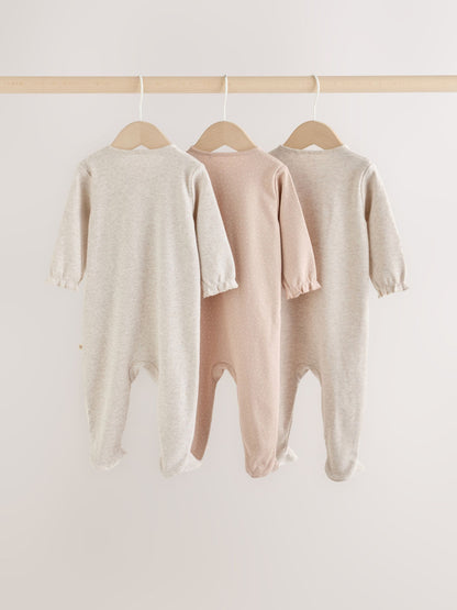 Neutral Bunny Wrap Baby Sleepsuit 3 Pack (0-2yrs) - image 8
