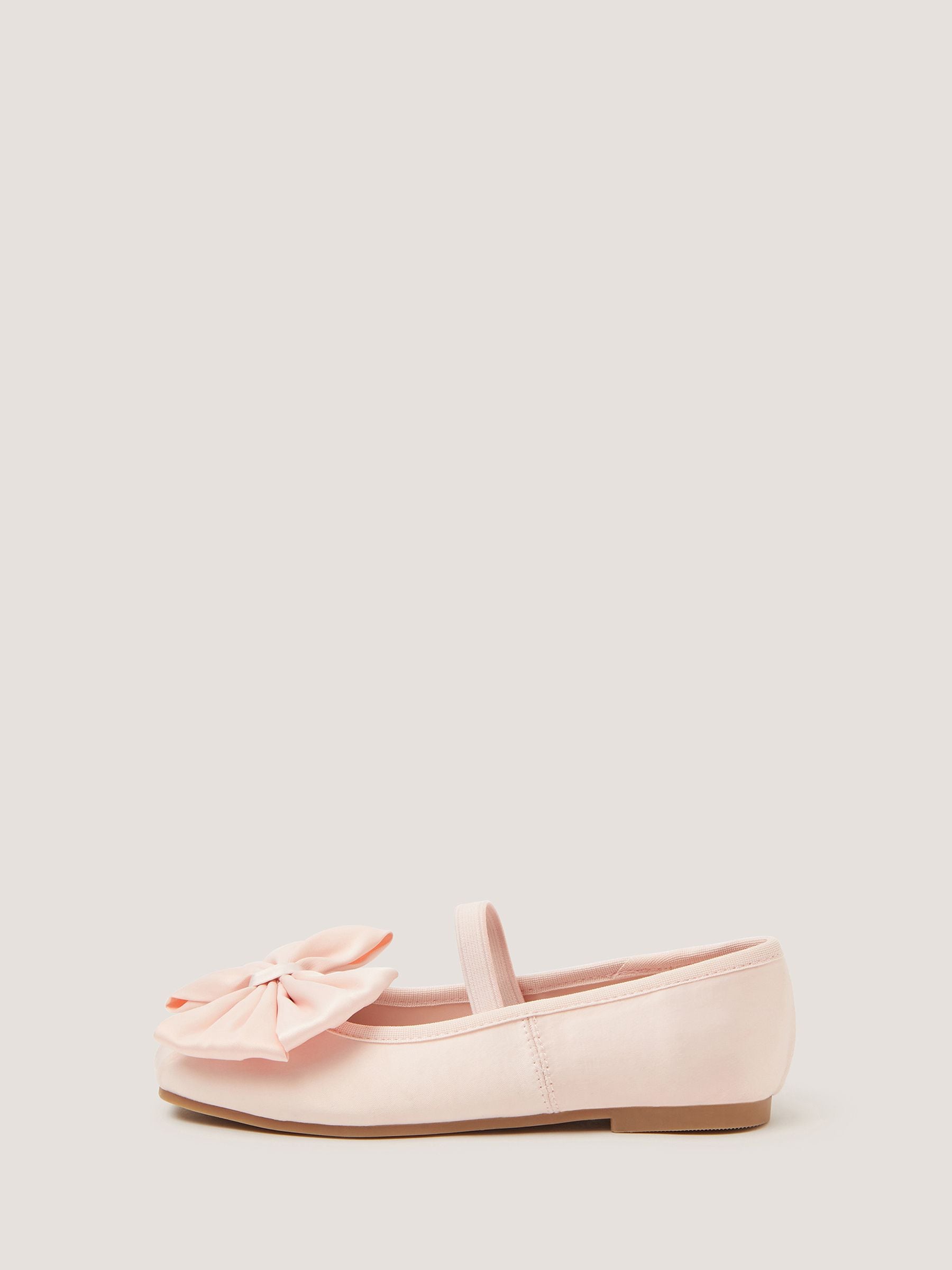 Monsoon Pink Bow Satin Ballet Flats image 1