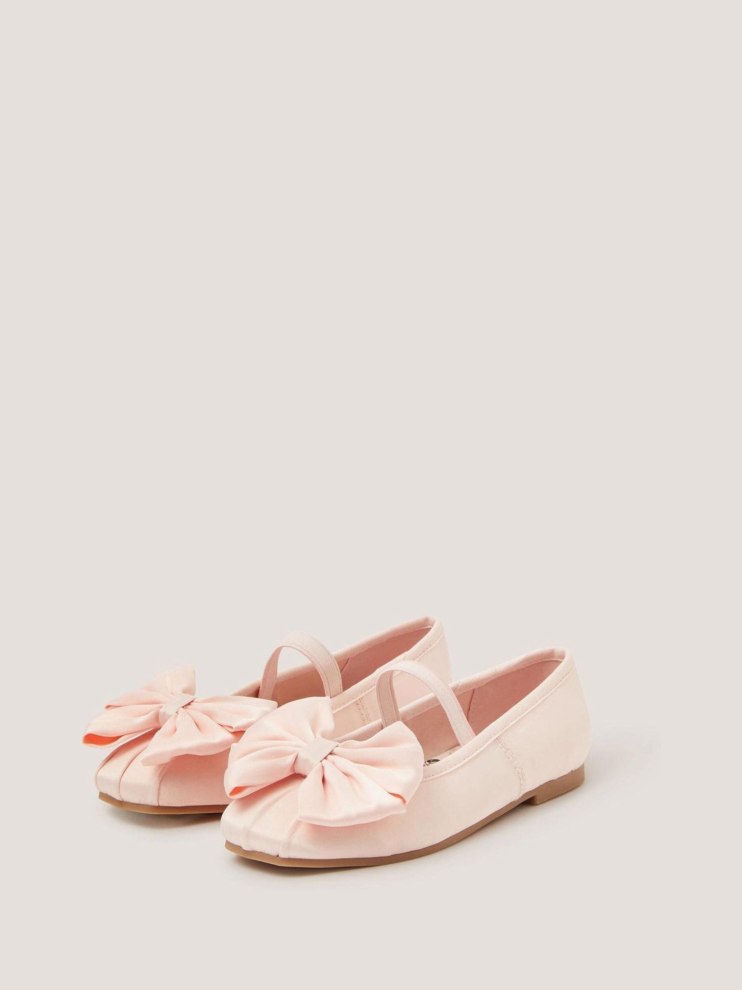 Monsoon Pink Bow Satin Ballet Flats image 2