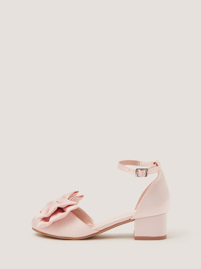 Monsoon Pink Bow Satin Two Part Heels image 1