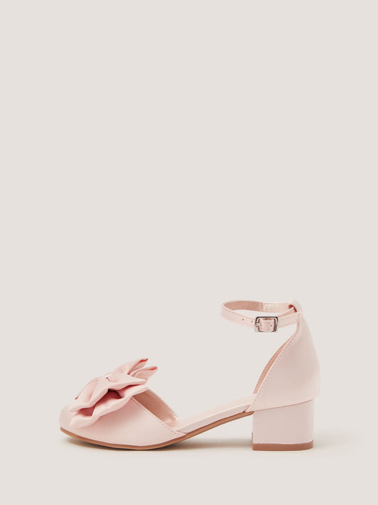 Monsoon Pink Bow Satin Two Part Heels image 1