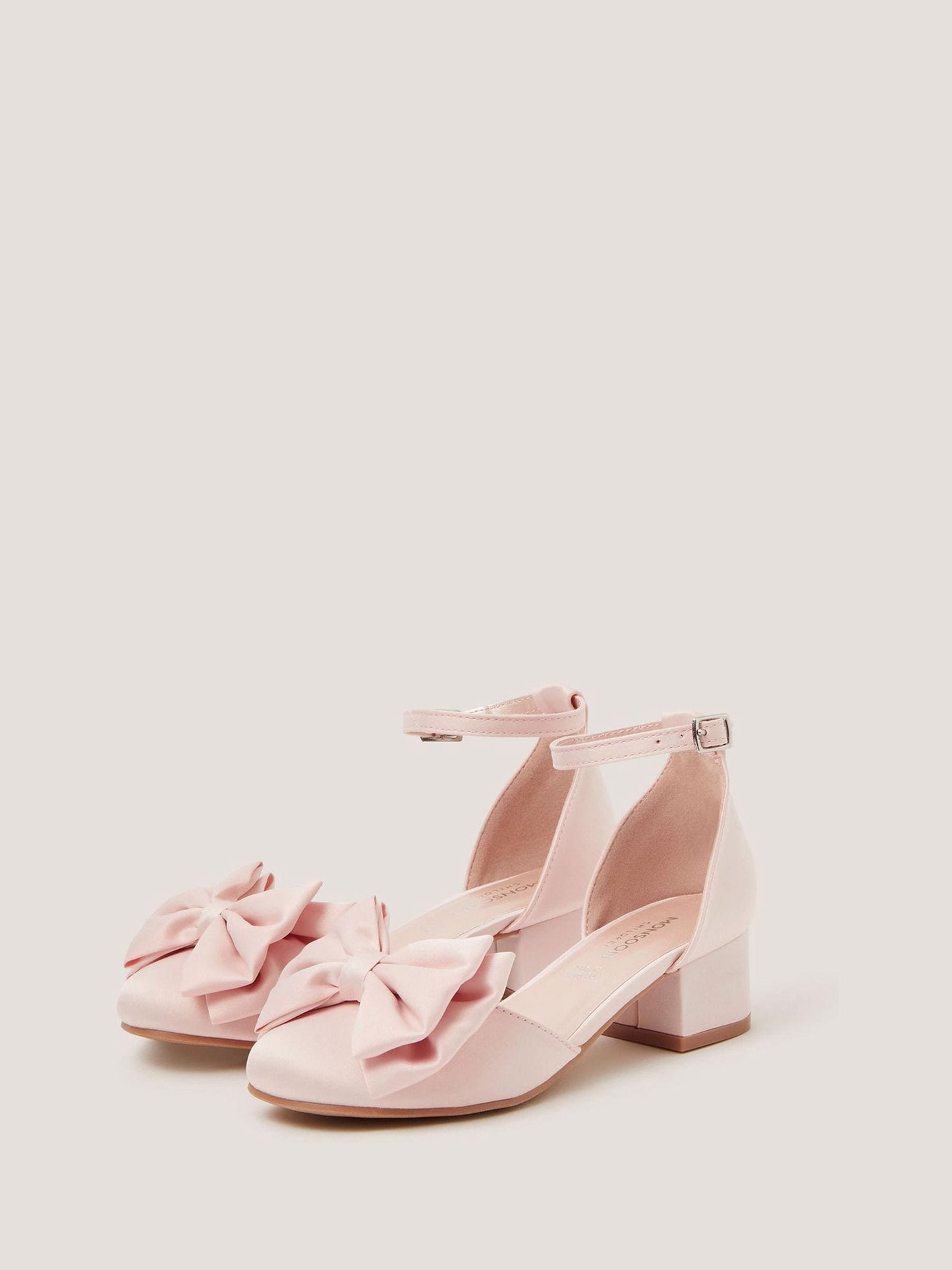 Monsoon Pink Bow Satin Two Part Heels image 2