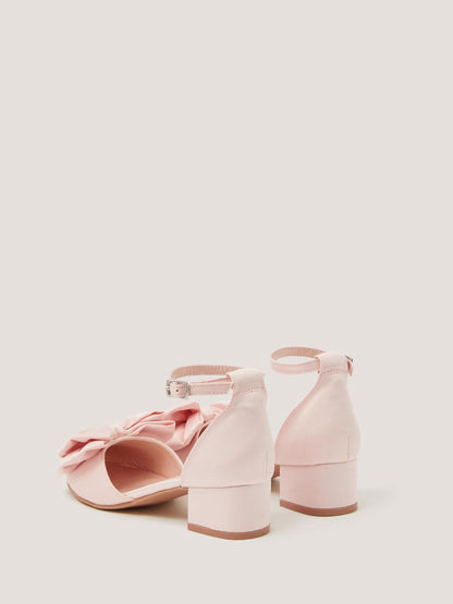 Monsoon Pink Bow Satin Two Part Heels image 3