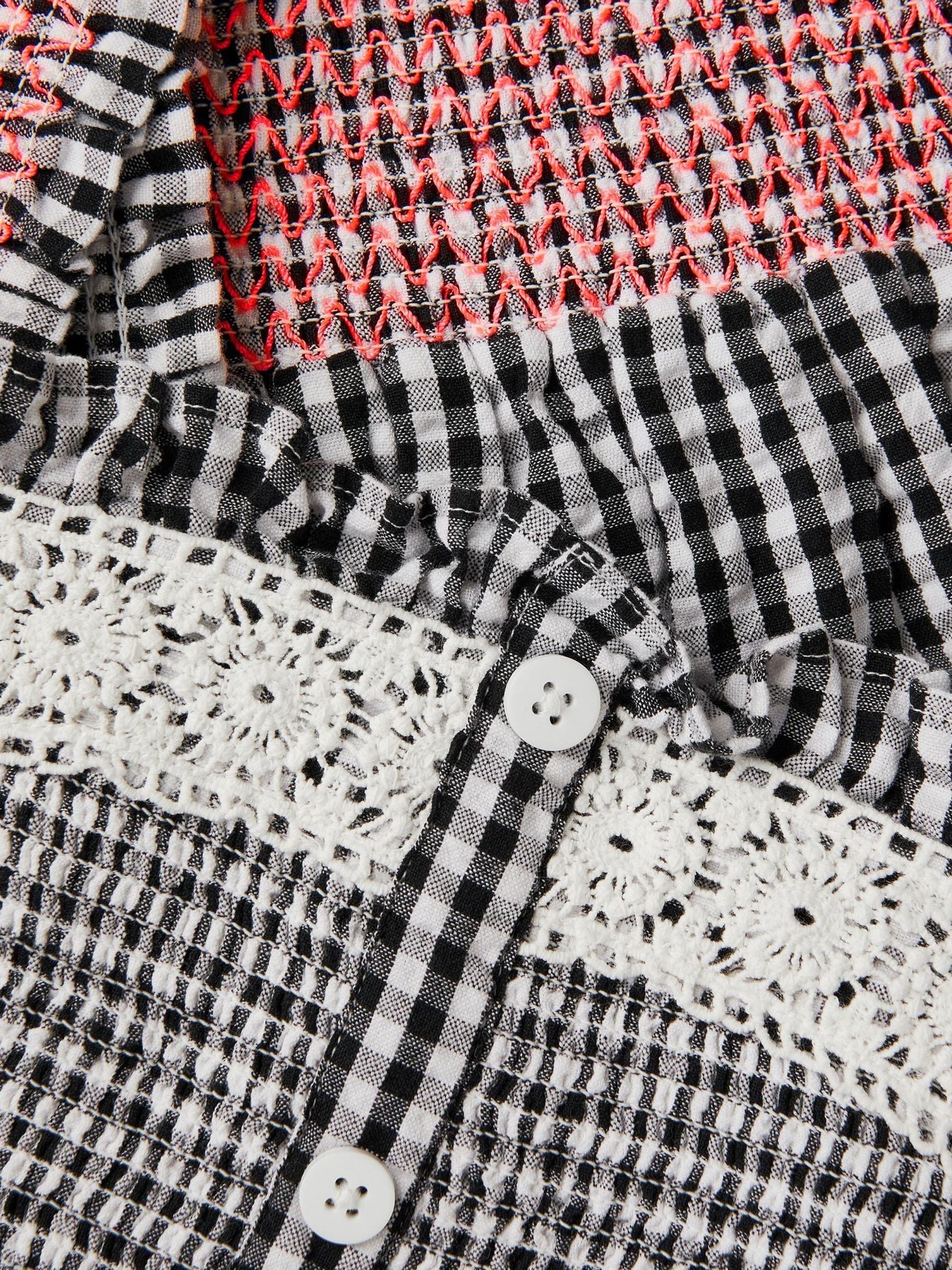 Monsoon Black Gingham Shirred Tank & Shorts Set image 3