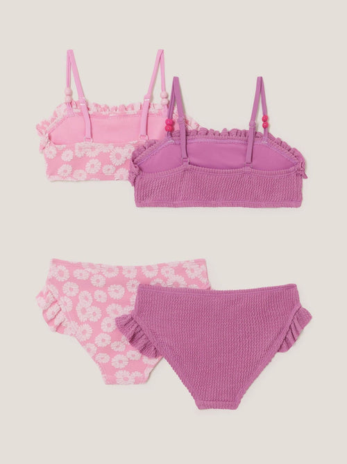 Monsoon Pink Seersucker & Floral Bikinis Set 2 Pack image 1