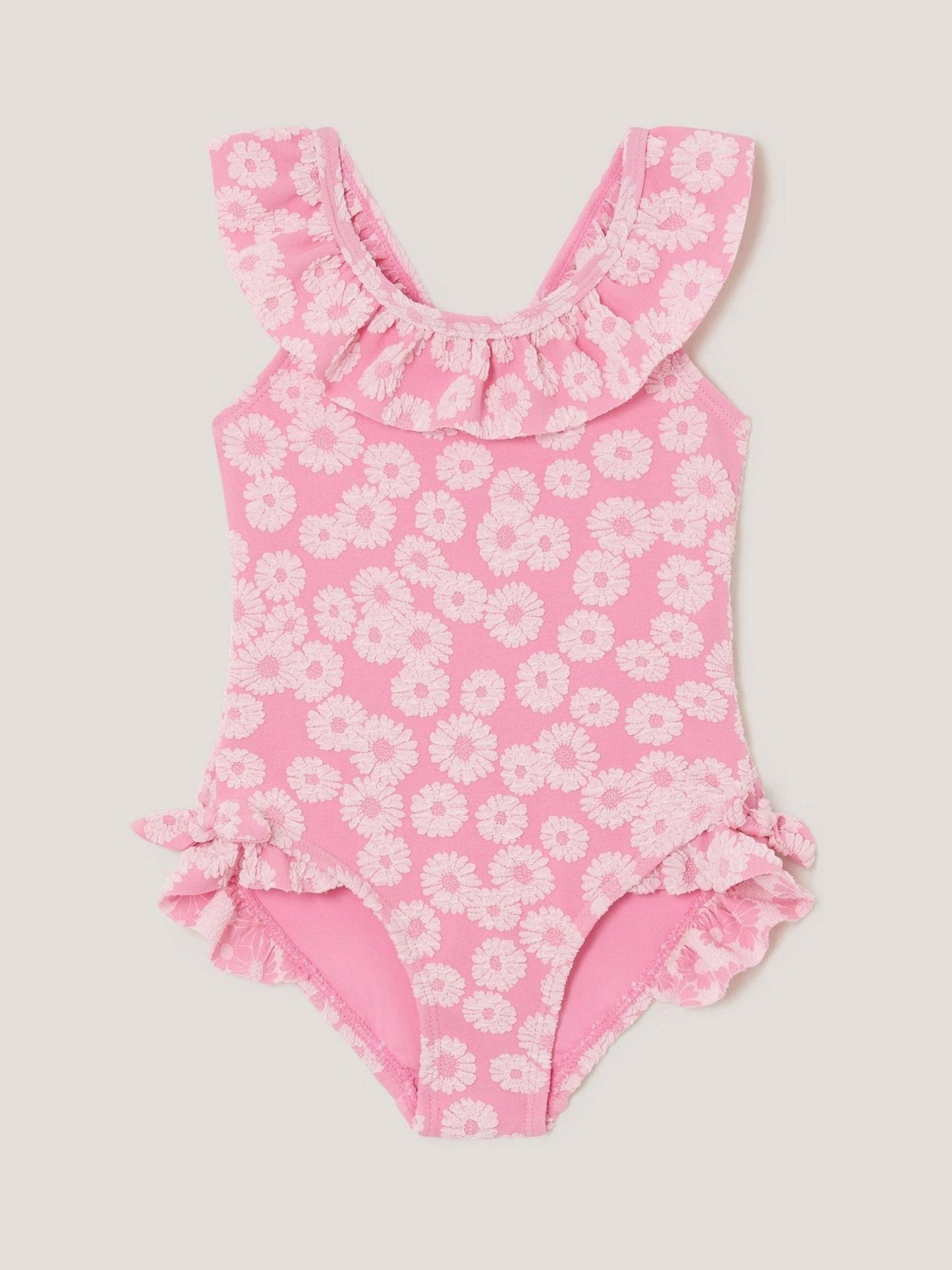 Monsoon Pink Baby Floral Jacquard Swimsuit image 1