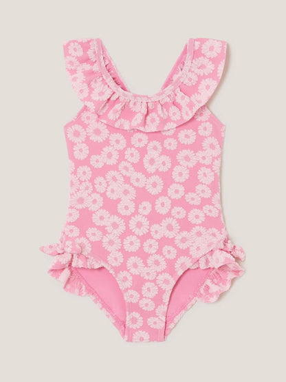 Monsoon Pink Baby Floral Jacquard Swimsuit image 1