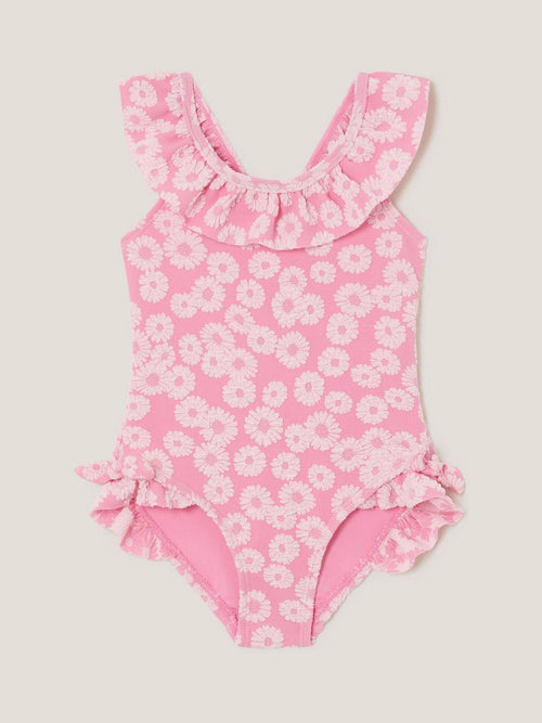Monsoon Pink Baby Floral Jacquard Swimsuit image 1