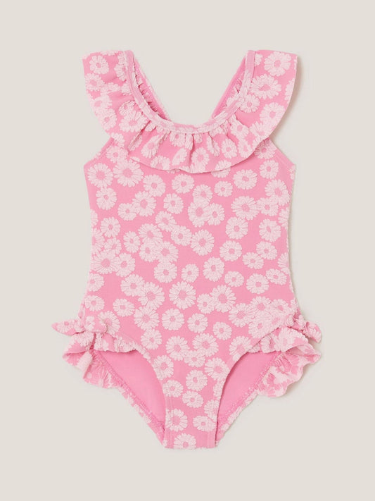 Monsoon Pink Baby Floral Jacquard Swimsuit image 1