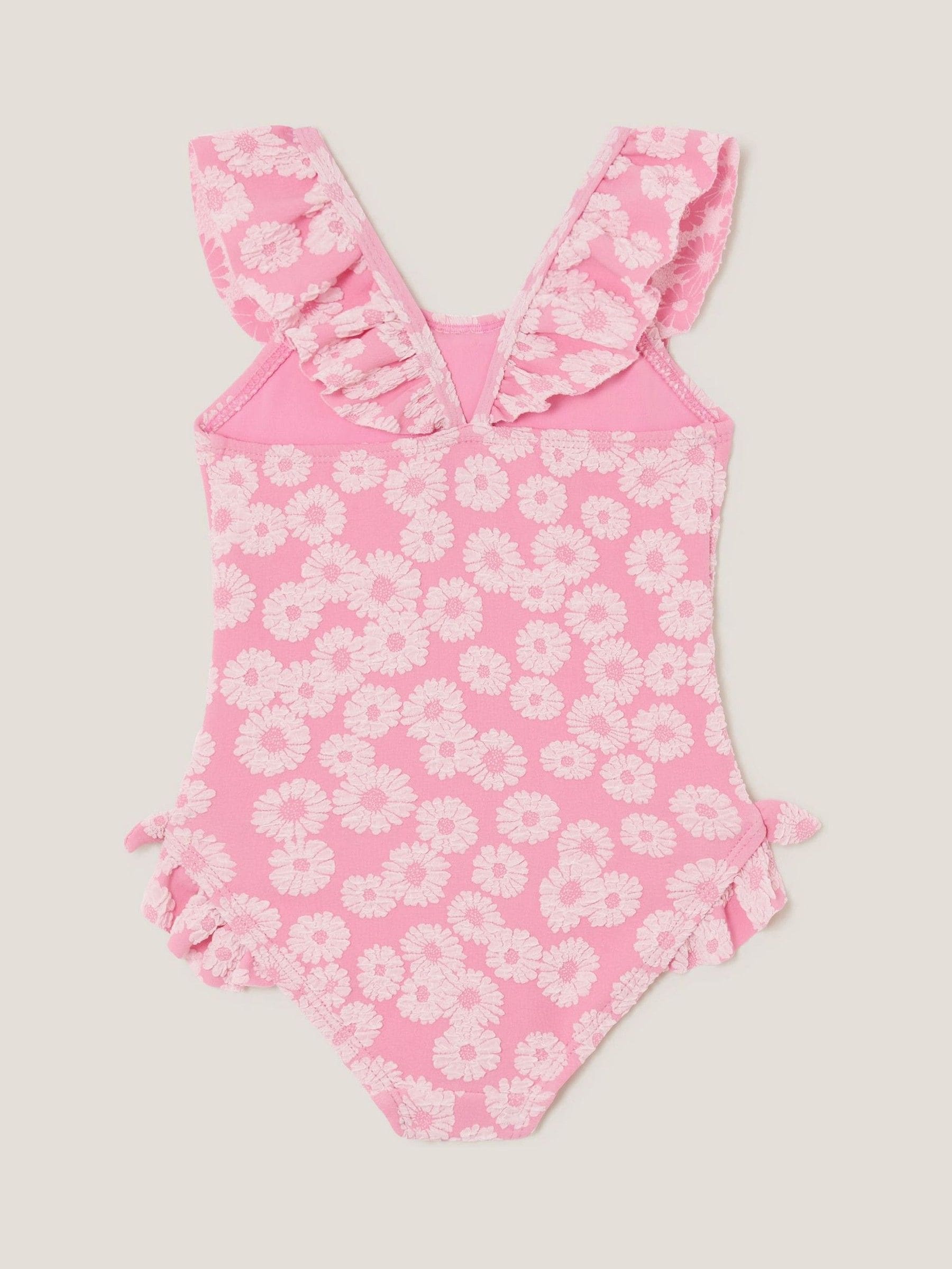 Monsoon Pink Baby Floral Jacquard Swimsuit image 2